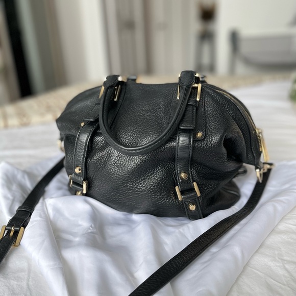 Michael Kors handbag & continental wristlet wallet. Black leather, gold hardware - Picture 3 of 9